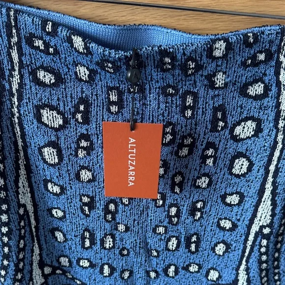 Altuzarra Blue and Black Patterned Maxi Skirt Maxi